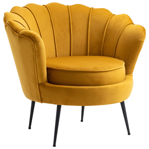 Shell back on sale velvet chair